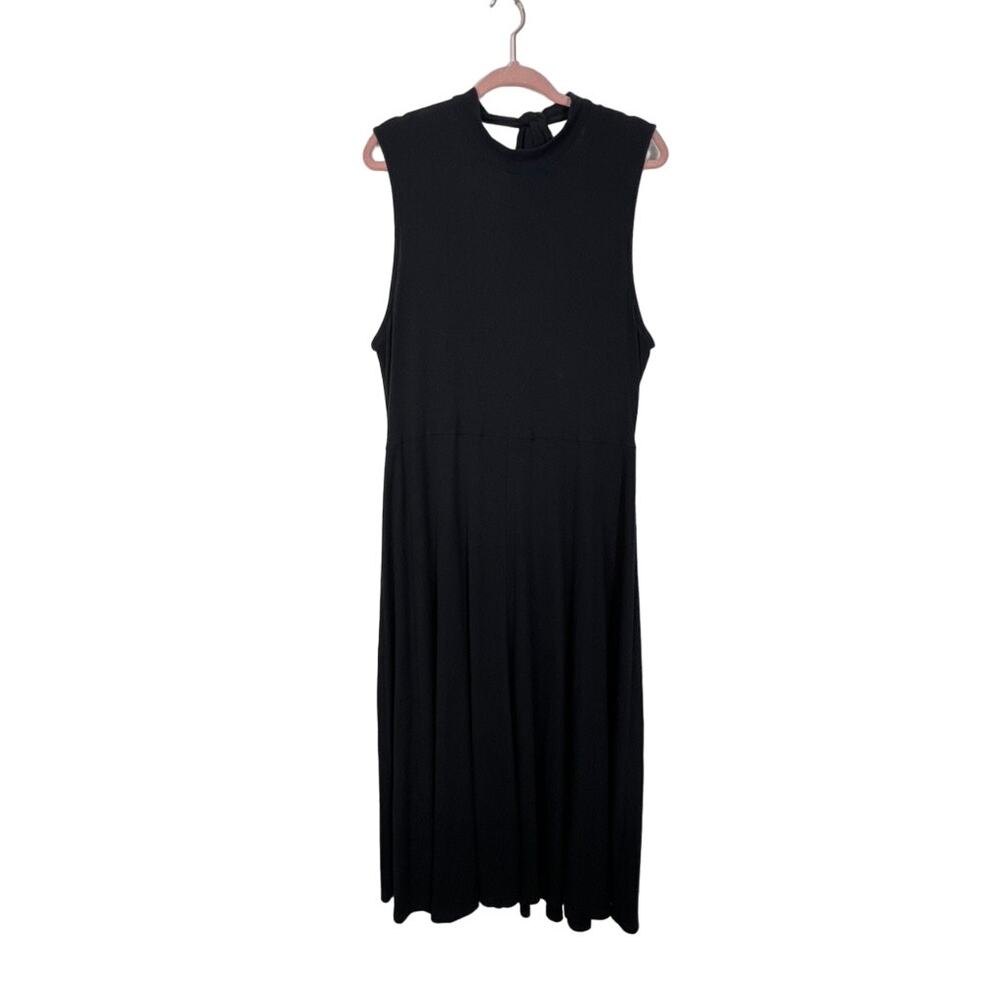 Who What Wear Black Knit Turtleneck Sleeveless Minimalist Maxi Dress XXL